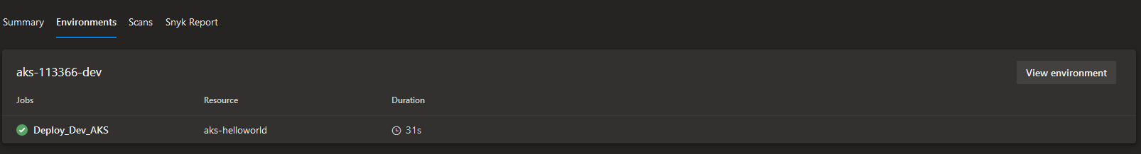 Azure Pipelines Environments tab