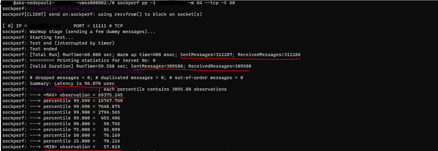 SockPerf Ping-Pong test with AN