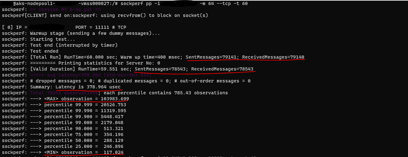 SockPerf Ping-Pong test without AN