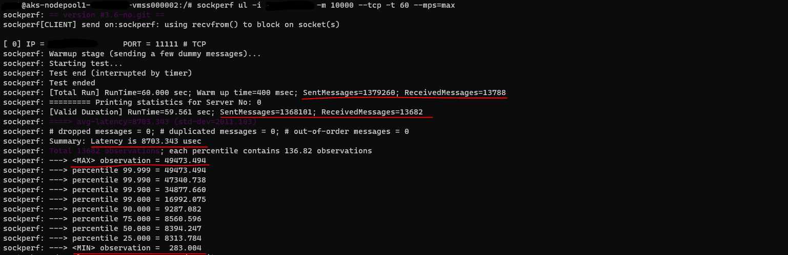SockPerf Under-Load test with larger messages with AN