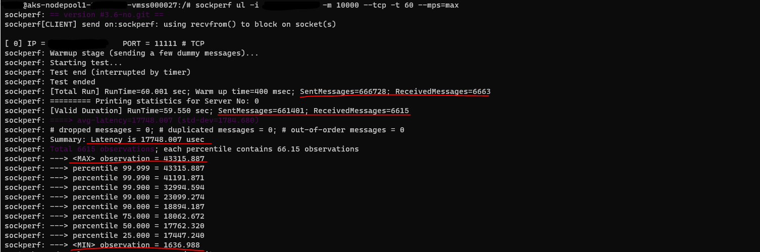 SockPerf Under-Load test with larger messages without AN