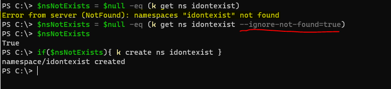Screenshot of Kubernetes get namespace command